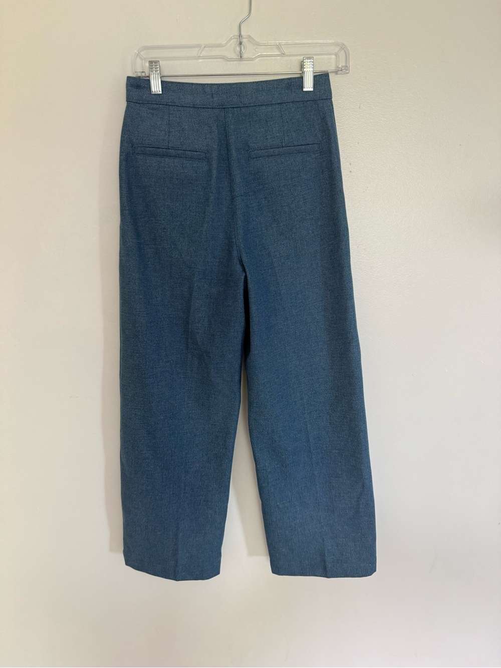 Sezane Trouser Jean Emilio Wide Leg Front Seam in Blue Denim - Picture 6 of 9